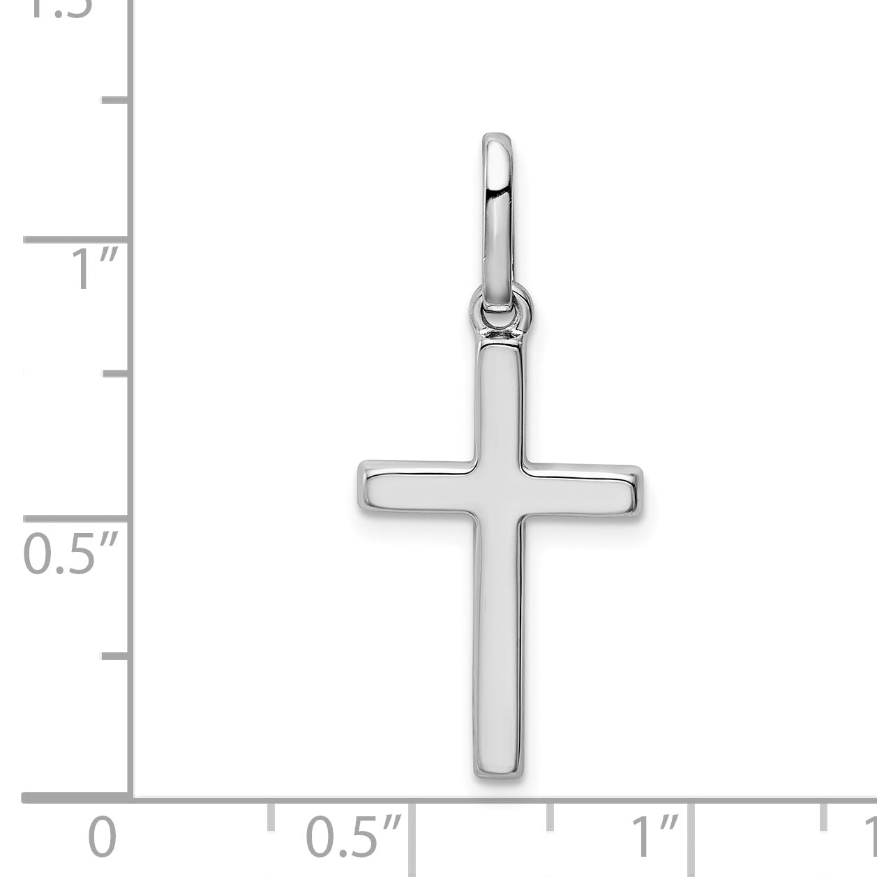 14K White Gold Latin Cross Pendant Size Chart – 30mm x 13mm