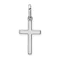 14K White Gold Rhodium-Plated Polished Latin Cross Pendant – Front View