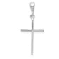 14K White Gold Polished Flat Cross Pendant - front view