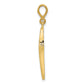14K Yellow Gold Polished Flat Cross Pendant - angle view