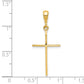 14K Yellow Gold Polished Flat Cross Pendant - dimensions