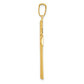 14K Yellow Gold Large Polished Latin Cross Pendant - angle view