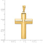 14K Yellow Gold Large Polished Latin Cross Pendant - dimensions