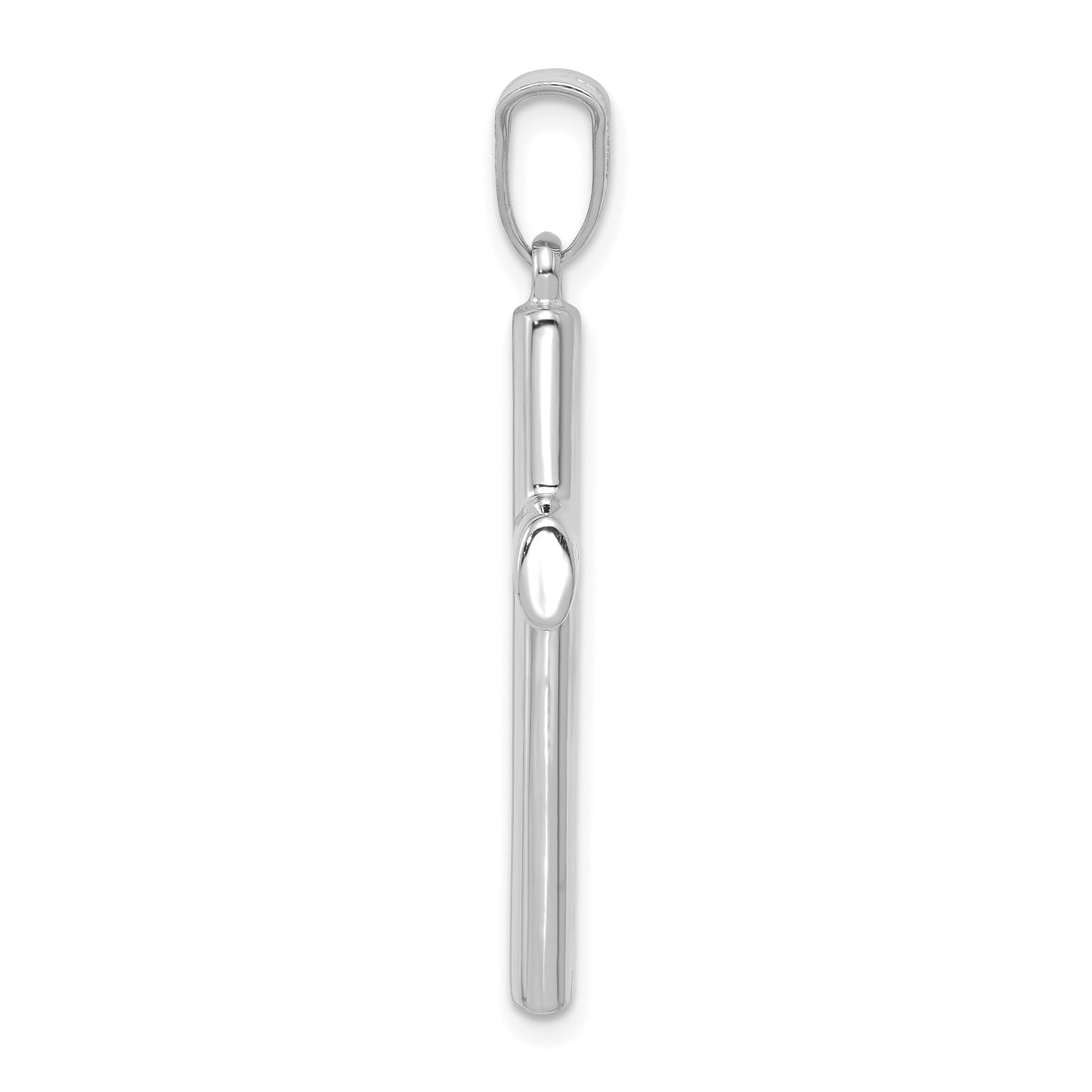 14K White Gold Reversible Latin Cross Pendant - angle view