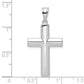 14K White Gold Reversible Latin Cross Pendant - dimensions