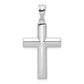 14K White Gold Reversible Latin Cross Pendant - front view