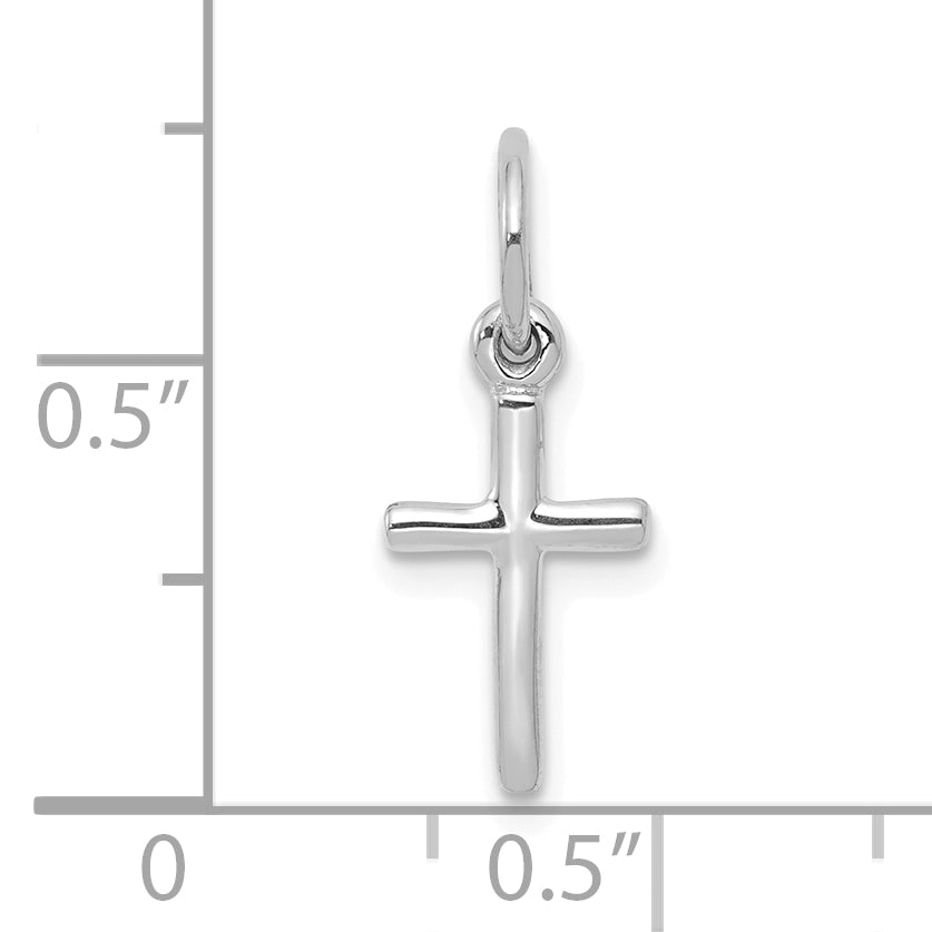 10K white gold small cross charm dimensions - 10K2280W