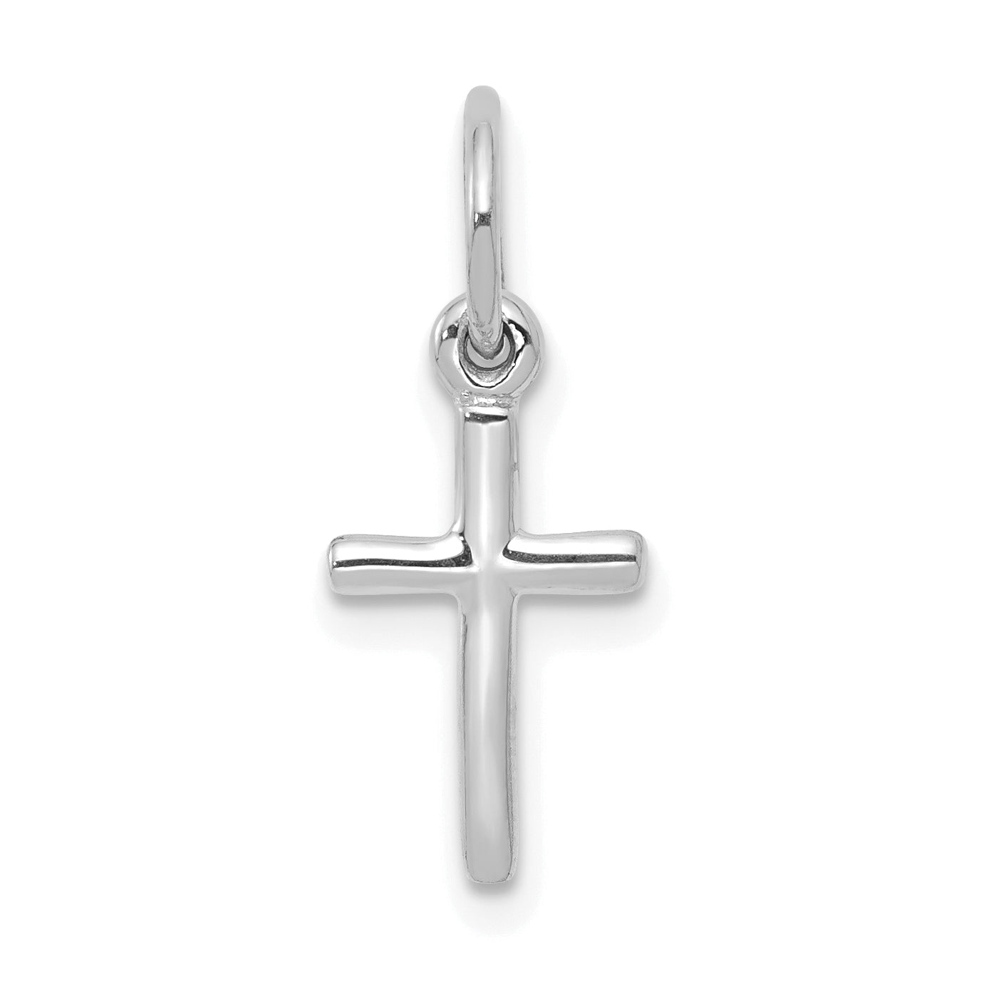 10K white gold small cross charm - 10K2280W