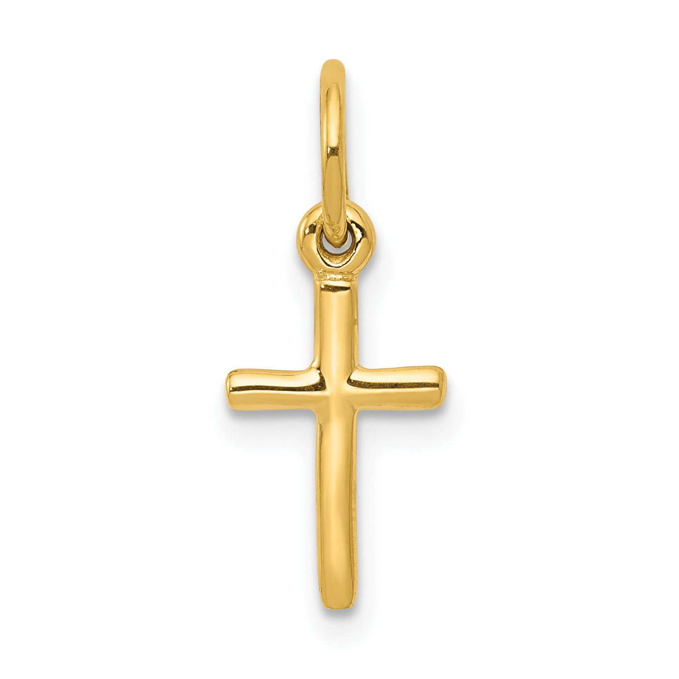 14K yellow gold reversible small cross charm - K2280
