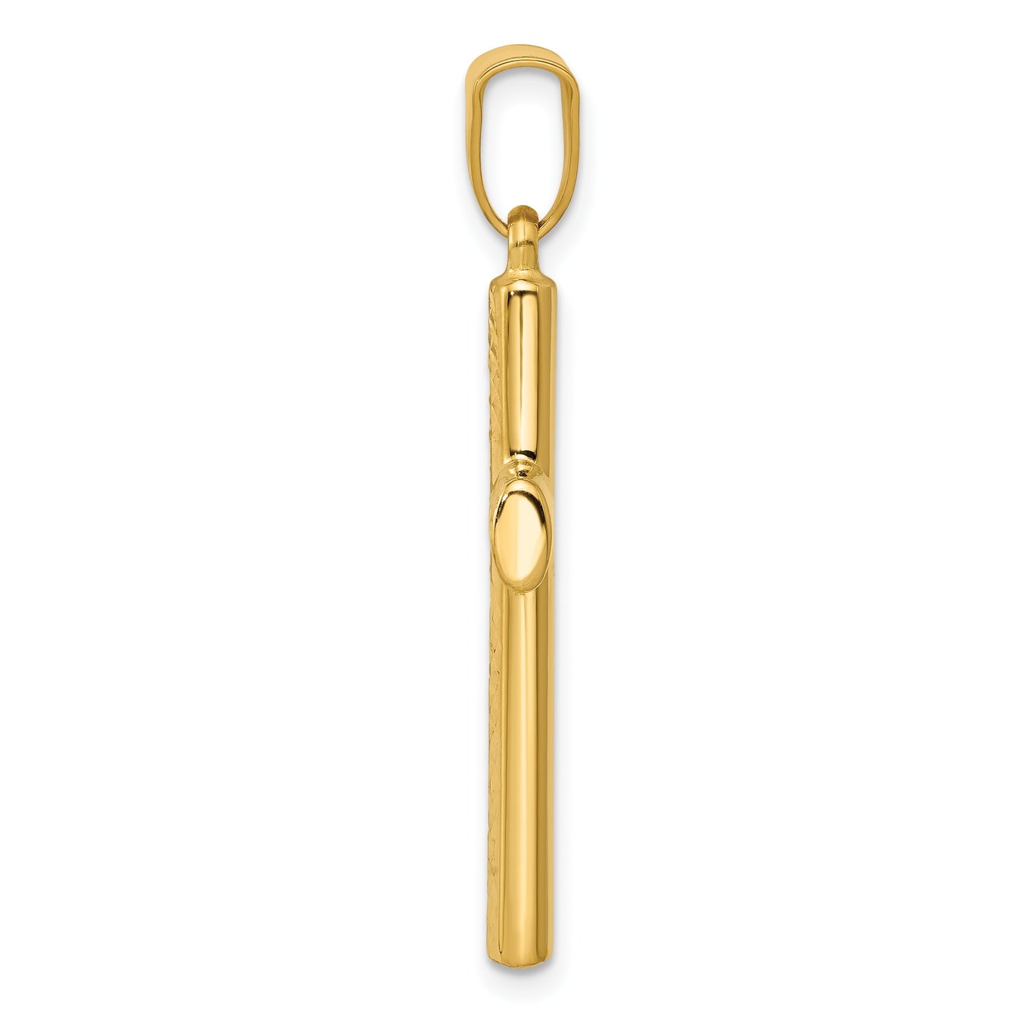 14K Gold Reversible Textured Cross Pendant - angle view