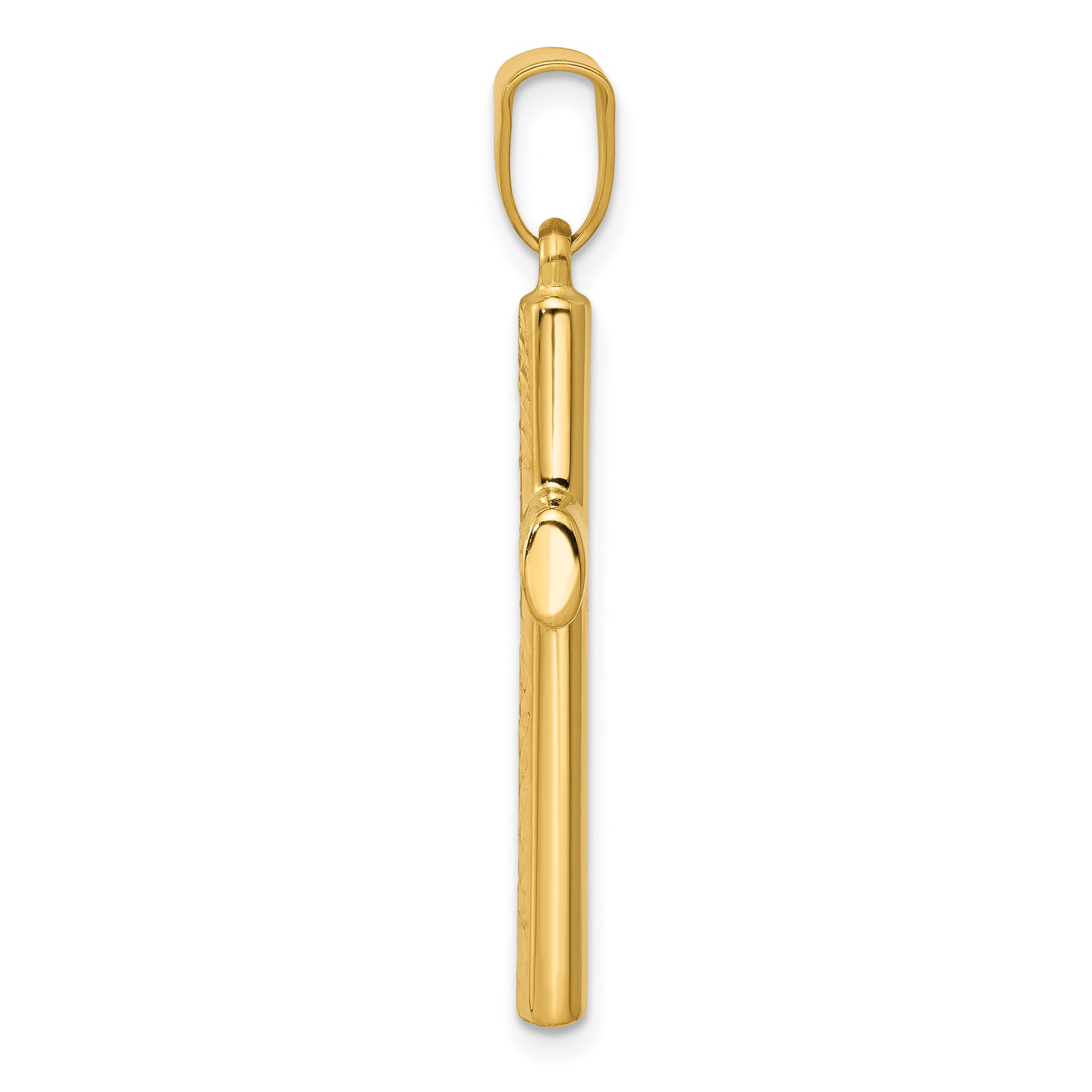 14K Gold Reversible Textured Cross Pendant - angle view