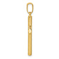 14K Gold Reversible Textured Cross Pendant - angle view
