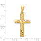 14K Gold Reversible Textured Cross Pendant - dimensions