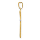 14K Gold and White Rhodium Diamond-Cut Cross Pendant - angle view