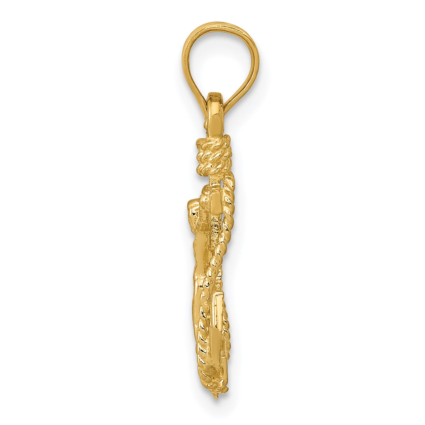 14K Yellow Gold Mariner Crucifix Pendant - angle view