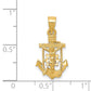14K Yellow Gold Mariner Crucifix Pendant dimension chart