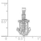 14K White Gold Mariner Crucifix Pendant dimension chart
