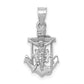 14K White Gold Polished Mariner Crucifix Pendant - main view