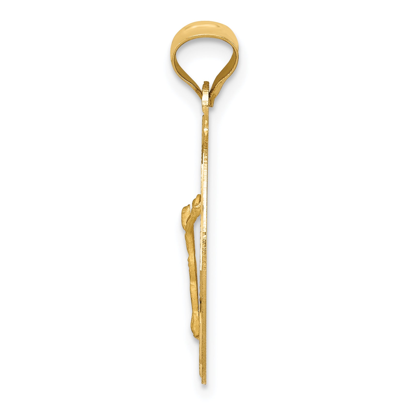 14K Yellow Gold Oval Corpus Pendant - angle view