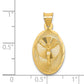 14K Yellow Gold Oval Corpus Pendant dimension chart