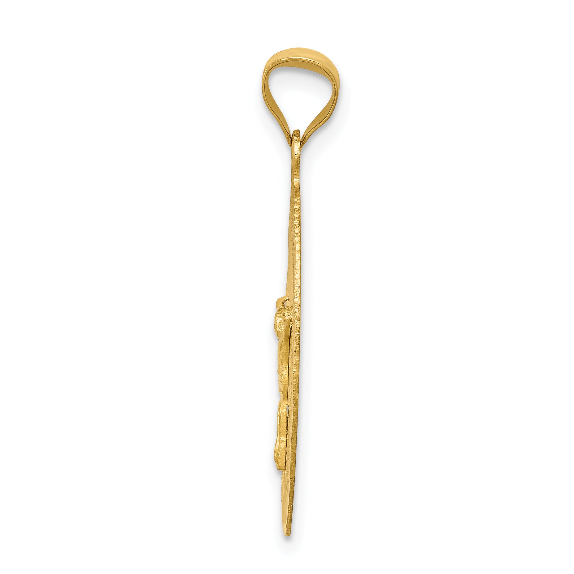 14K Yellow Gold Oval Corpus Pendant large - angle view