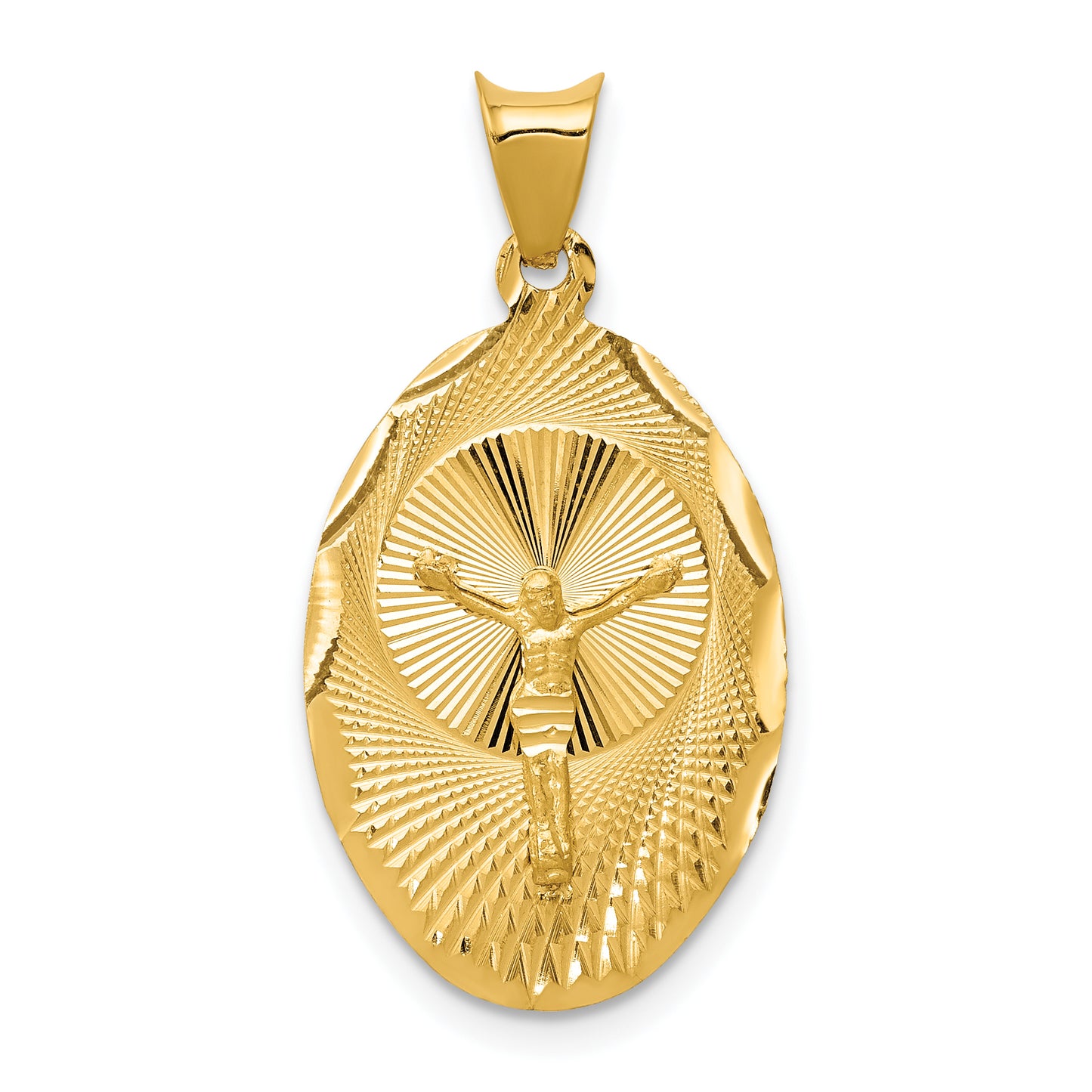 14K Yellow Gold Oval Corpus Pendant large - main view