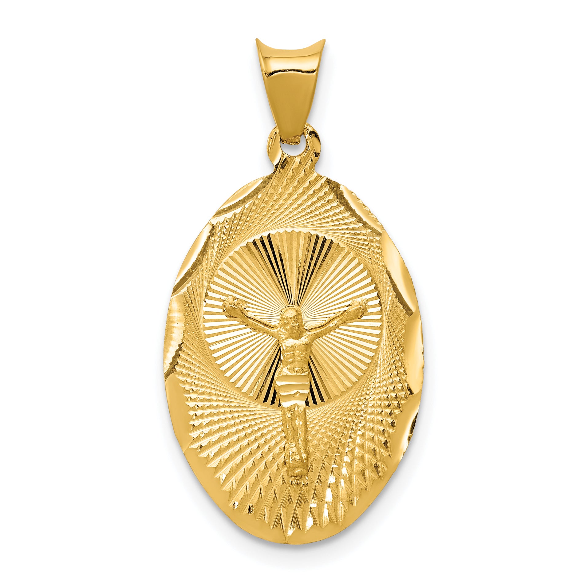 14K Yellow Gold Oval Corpus Pendant large - main view