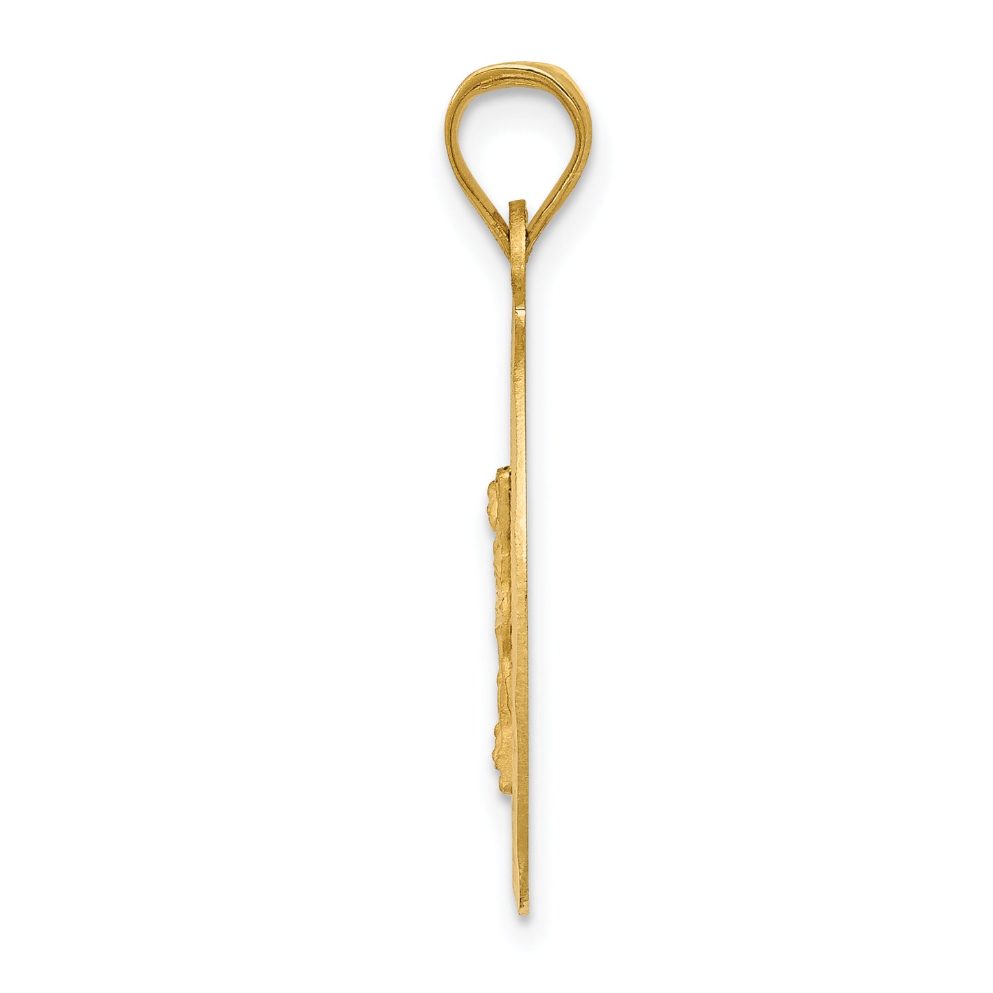14K Yellow and Rhodium Oval Corpus Pendant large - angle view