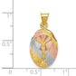 14K Yellow and Rhodium Oval Corpus Pendant large dimension chart