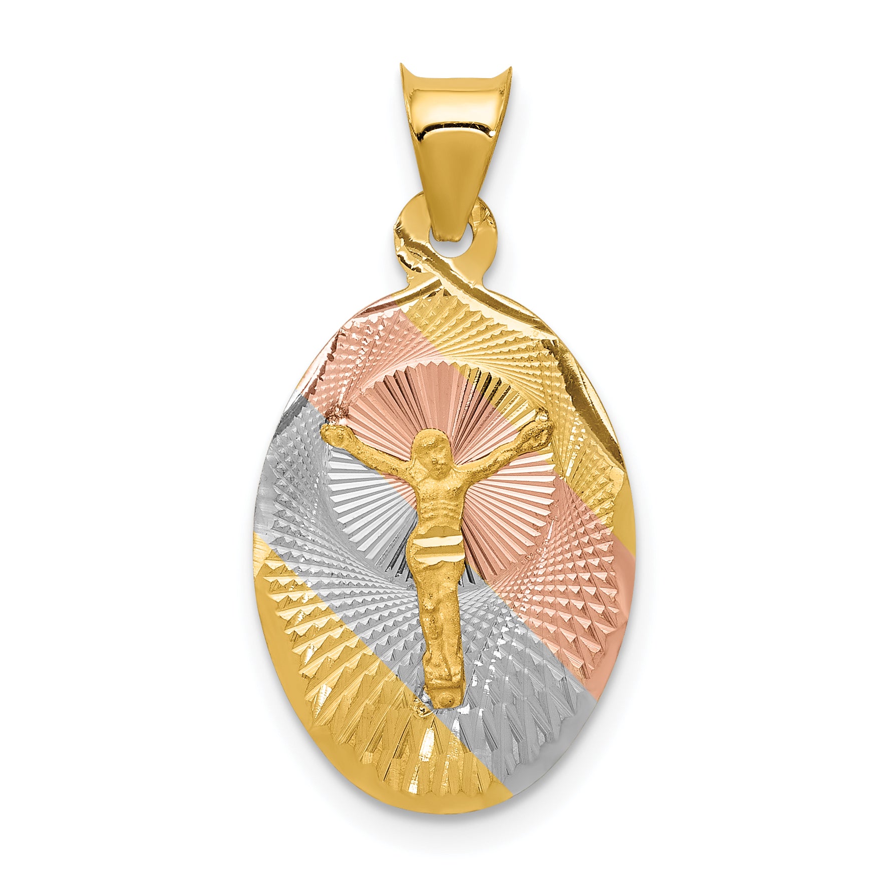 14K Yellow and Rhodium Oval Corpus Pendant large - main view