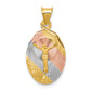14K Yellow and Rhodium Oval Corpus Pendant large - main view