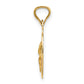14K Yellow and Rhodium Oval Corpus Pendant - angle view
