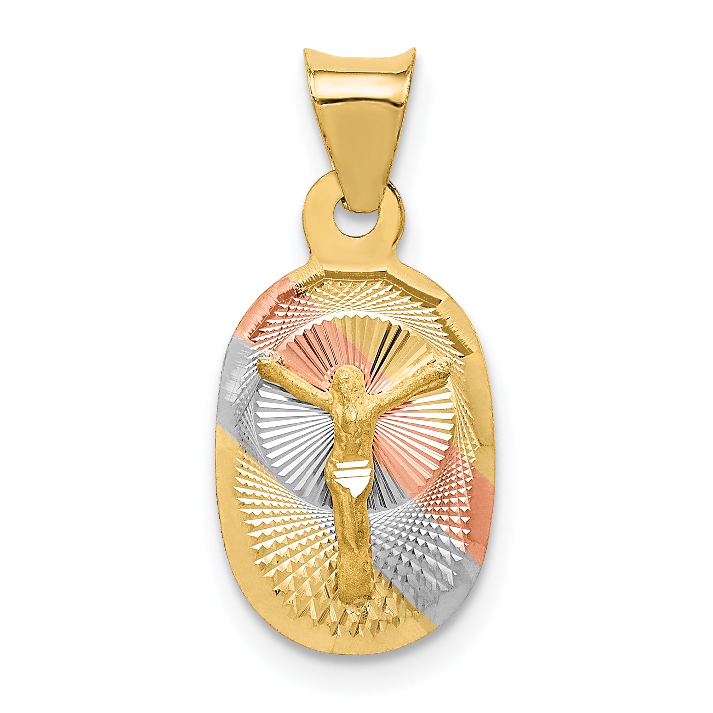 14K Yellow and Rhodium Oval Corpus Pendant small - main view