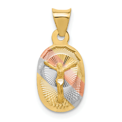 14K Yellow and Rhodium Oval Corpus Pendant small - main view