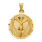 14K Yellow Gold Circle Corpus Pendant extra large - main view