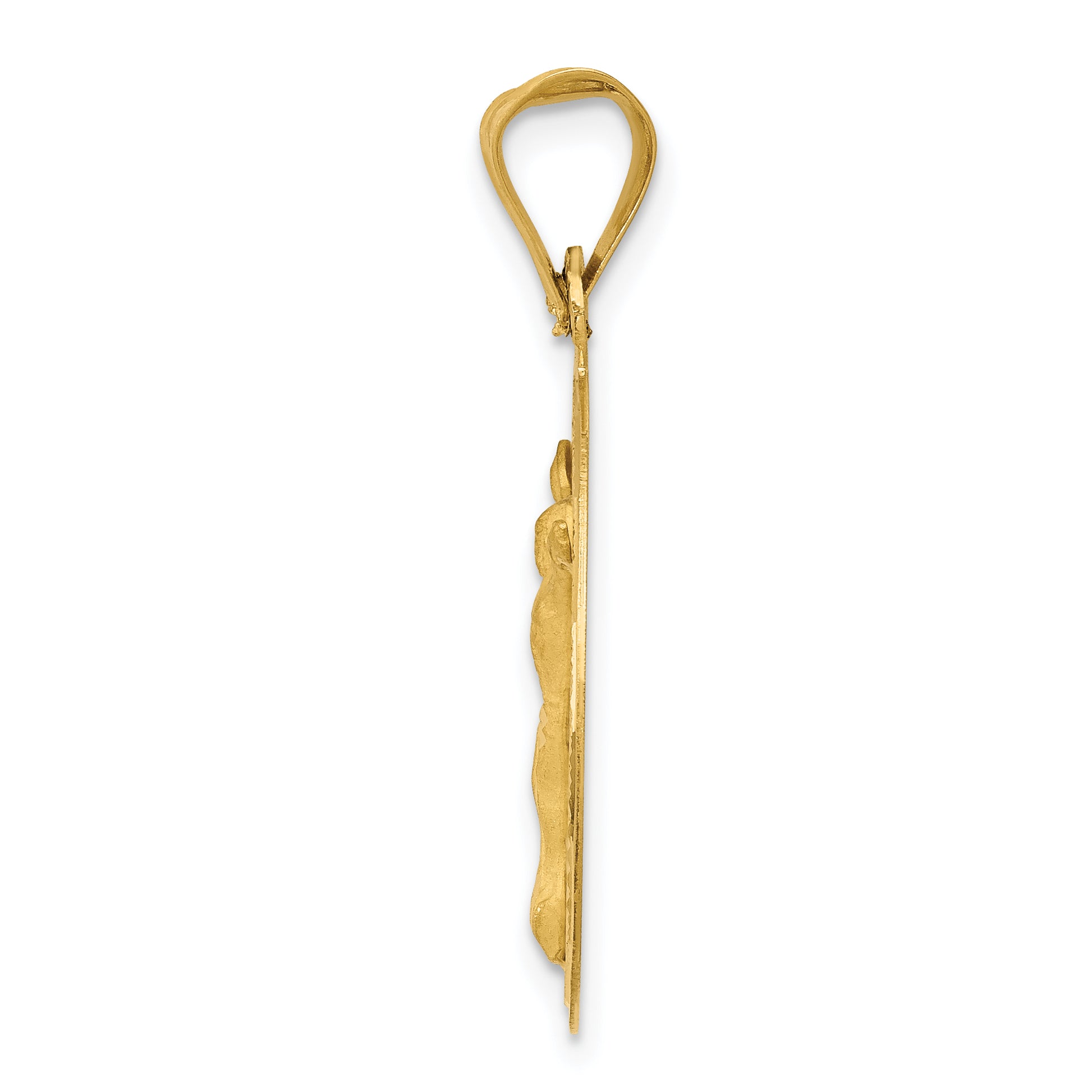14K Yellow Gold Circle Corpus Pendant large - angle view