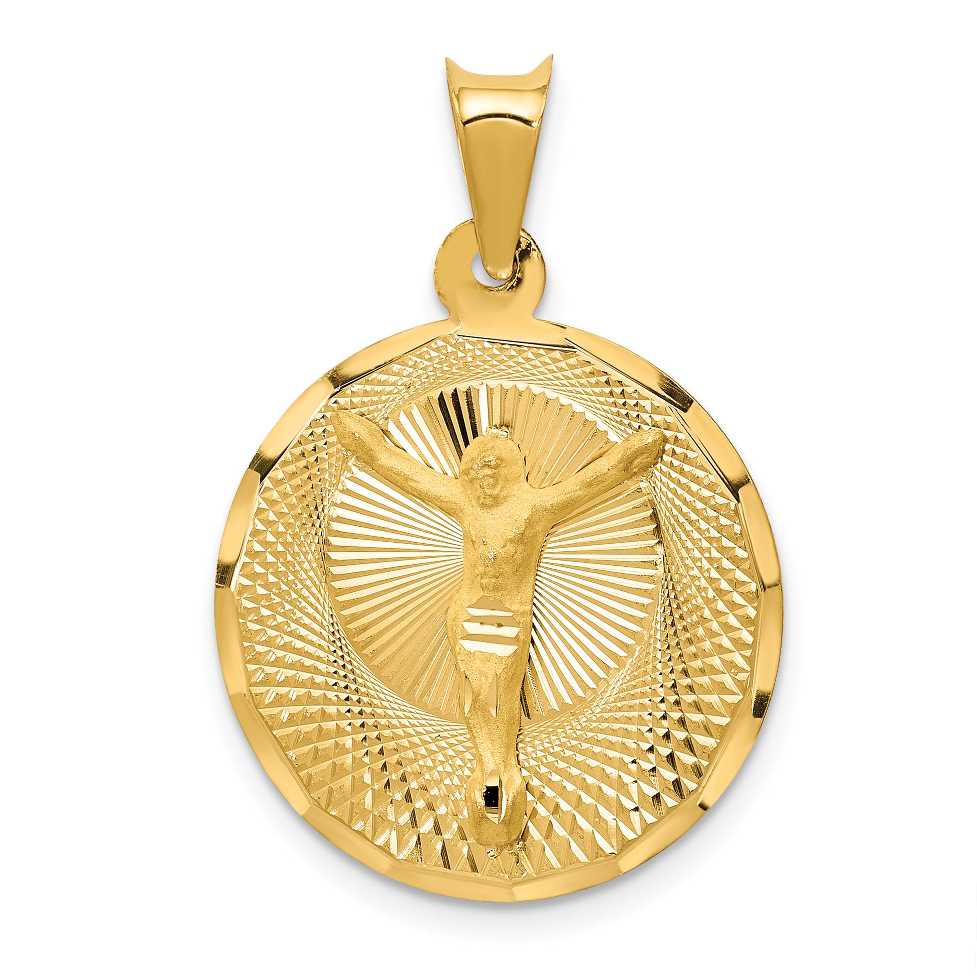 14K Yellow Gold Circle Corpus Pendant large - main view