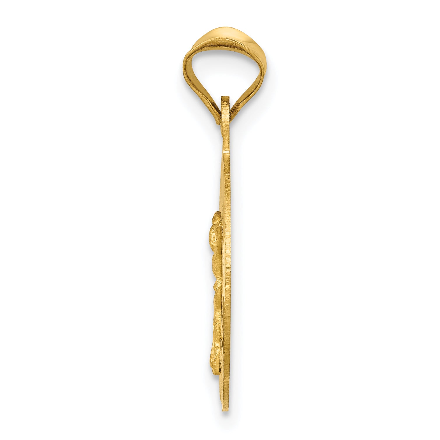 14K Yellow Gold Circle Corpus Pendant medium - angle view