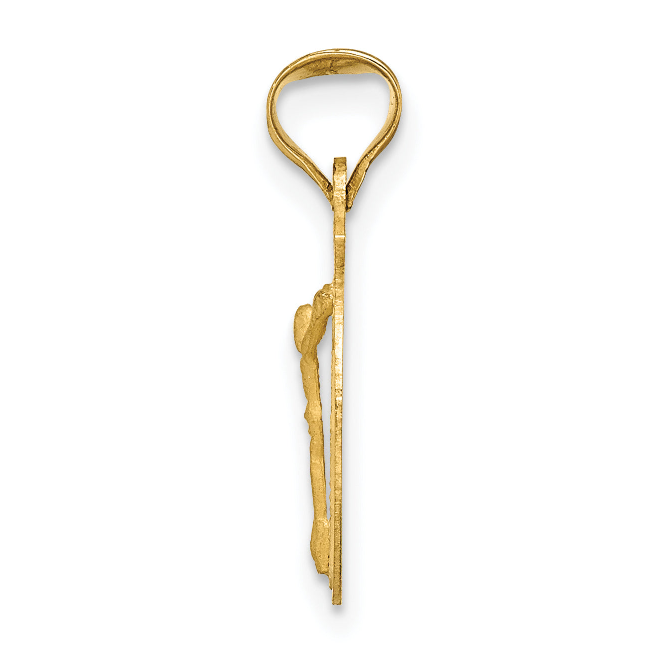 14K Yellow Gold Circle Corpus Pendant small - angle view