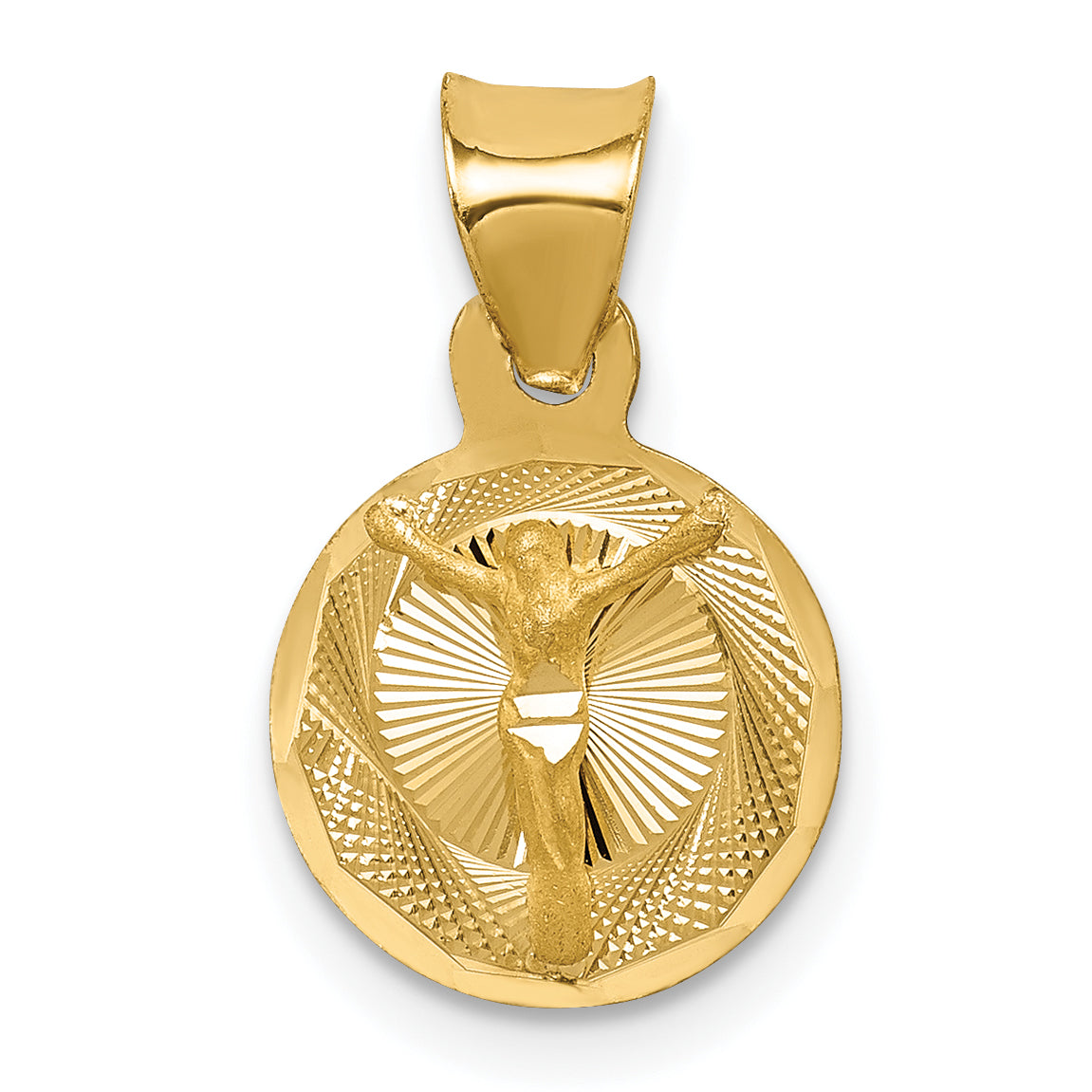 14K Yellow Gold Circle Corpus Pendant extra small - main view