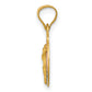 14K Yellow and Rhodium Circle Corpus Pendant - angle view