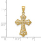 14K gold filigree cross pendant dimensions - K6273