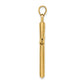 14K Gold Hollow Diamond-Cut Latin Cross Pendant - angle view