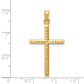 14K Gold Hollow Latin Cross Pendant dimension chart