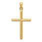 14K Gold Hollow Diamond-Cut Latin Cross Pendant - main view