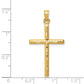 14K hollow diamond-cut cross pendant dimensions, large - K6395