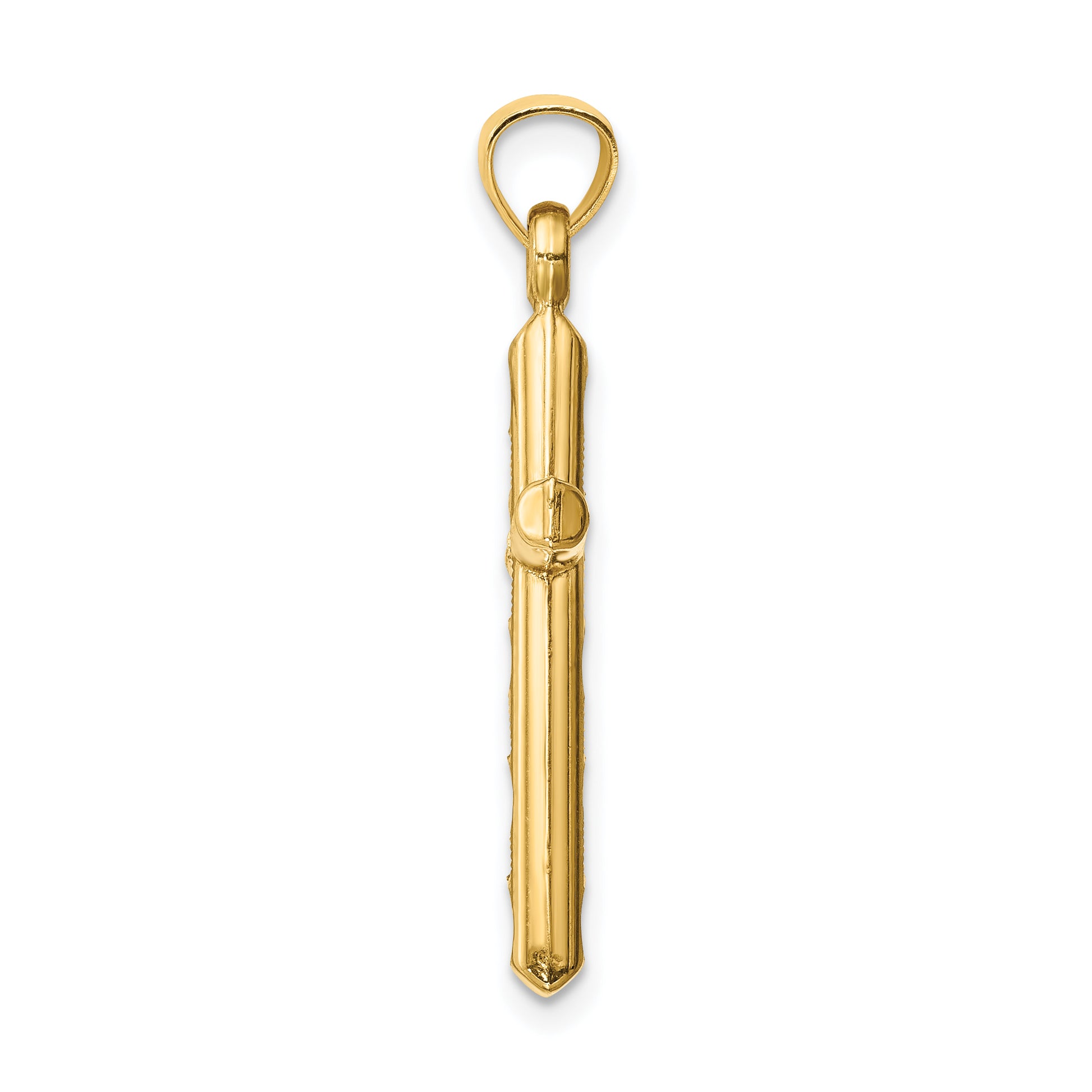 14K hollow diamond-cut cross pendant alternate view, medium - K6402