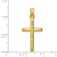 14K hollow diamond-cut cross pendant dimensions, medium - K6402