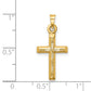 14K hollow diamond-cut cross pendant dimensions - K6403