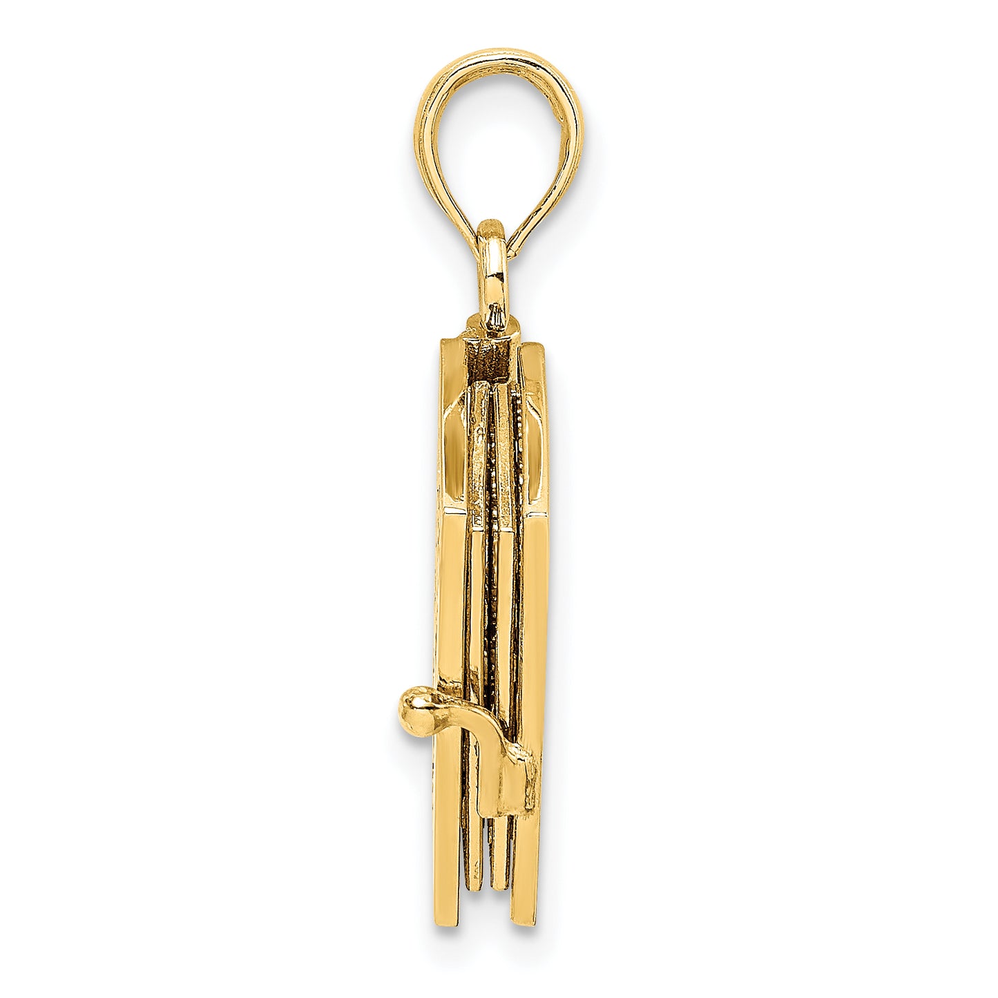 14K Gold Holy Bible Pendant open - angle view